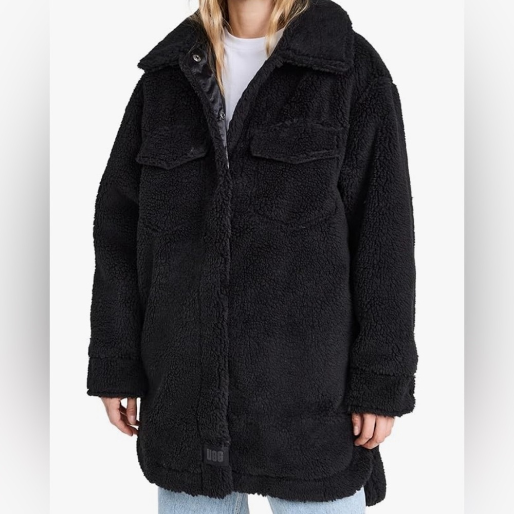 UGG Black Teddy Sherpa Coat